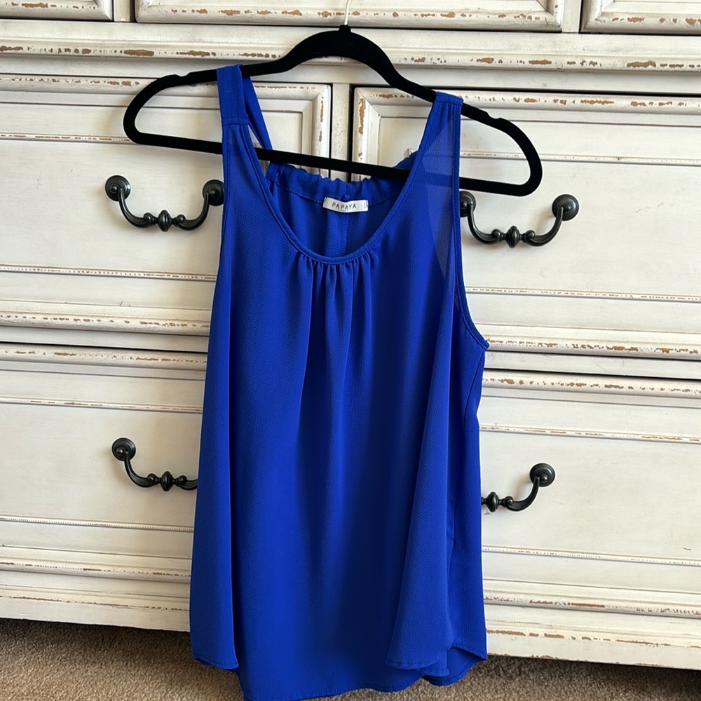 Blue sleeveless top
